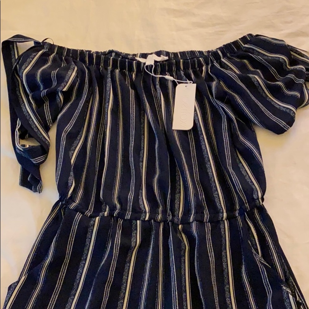 Superfoxx short sleeve off the shoulder jumpsuit